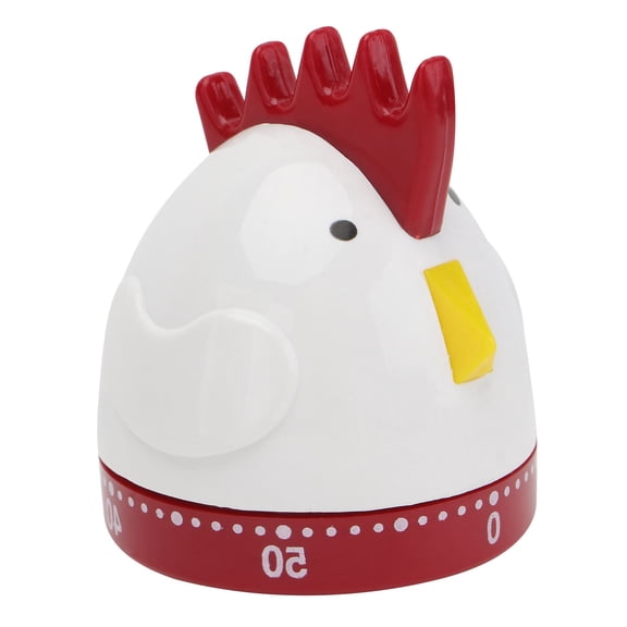 CRAFTHROU White Rooster Kitchen Timer, 1 Piece Mechanical Cooking Timer for Precise Time Management
