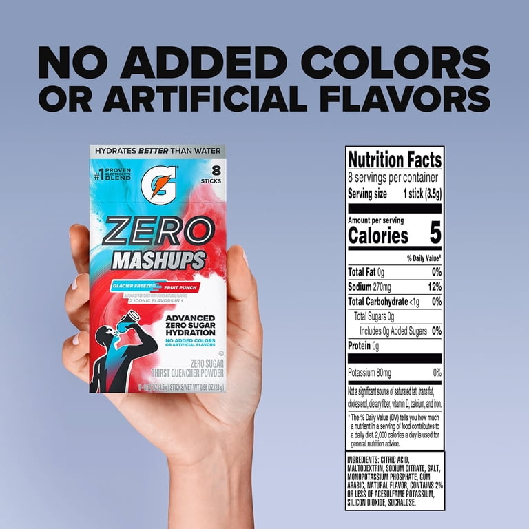 Gatorade Zero Sugar Mashups Glacier Freeze Fruit Punch, 8 Pack photo 2