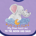 thumbnail image 4 of Inktastic My Noni Loves Me to the Moon and Back Elephant Family Boys or Girls Baby Bib, 4 of 4
