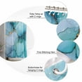 thumbnail image 5 of Marble Texture Shower Curtain Set ，Waterproof Fabric Shower Curtains Teal Gold Crack Abstract Impressionist Shower Curtains for Bathroom,Bathroom Decor 72"x72", 5 of 6