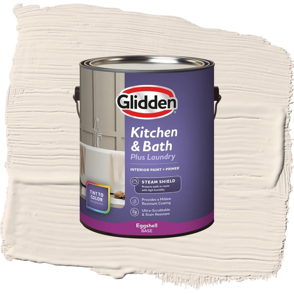 Glidden Glidden Kitchen Bath and Laundry Moroccan Moonlight / White, Eggshell Interior Paint with Primer, 1 Gallon