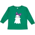 thumbnail image 3 of Inktastic Little Ghost, Cute Ghost, Ribbon, Halloween Girls Long Sleeve Toddler T-Shirt, 3 of 5