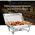 thumbnail image 3 of EVGTTI 4 Pack Chafing Dish for Buffet, 8QT Roll Edge Designed Chafing Dish Buffet Set, Stainless Steel Food Warmer with 1/3 Size Pan for Parties, Church Events, 3 of 6