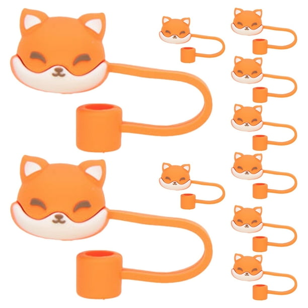 GOOHOCHY 10 tapas de silicona para pajitas, con dibujos animados