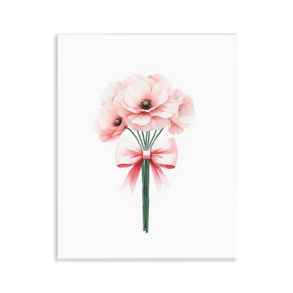 Stupell Industries Pastel Bouquet with Bow Plants & Flowers Painting Unframed Art Print Wall Art, 11 x 14