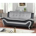 thumbnail image 2 of Home Square 2-Piece Set with Faux Leather Sofa and Loveseat in Black & Gray, 2 of 12