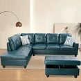 thumbnail image 2 of PonLiving Furniture Aegean Sectional Sofa Couch for Living Room, Storage Ottoman & Toss Pillows, 2 of 14
