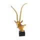 thumbnail image 2 of Adorno de cabeza de antílope, escultura moderna y creativa con base, pieza de colección versátil. oro, 2 of 9