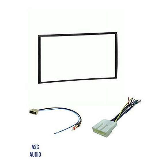 ASC Car Stereo Install Dash Kit, Wire Harness, and Antenna Adapter for installing a Double Din Aftermarket Radio for select Nissan- Vehicle guide listed below