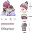 thumbnail image 6 of GRNSHTS 3PCS Kids Hat Scarf Gloves Set Toddler Boys Girls Winter Knit Beanies Neck Warmer with Fleece Lining (Pink), 6 of 14