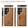 thumbnail image 4 of ELEHOLD for Samsung Galaxy S23 Plus Detachable Wallet Case Premium PU Leather 2-in-1 Magnetic Removable Zipper Card Holders RFID Blocking Shockproof Protection Kickstand Leather Case,brown, 4 of 9