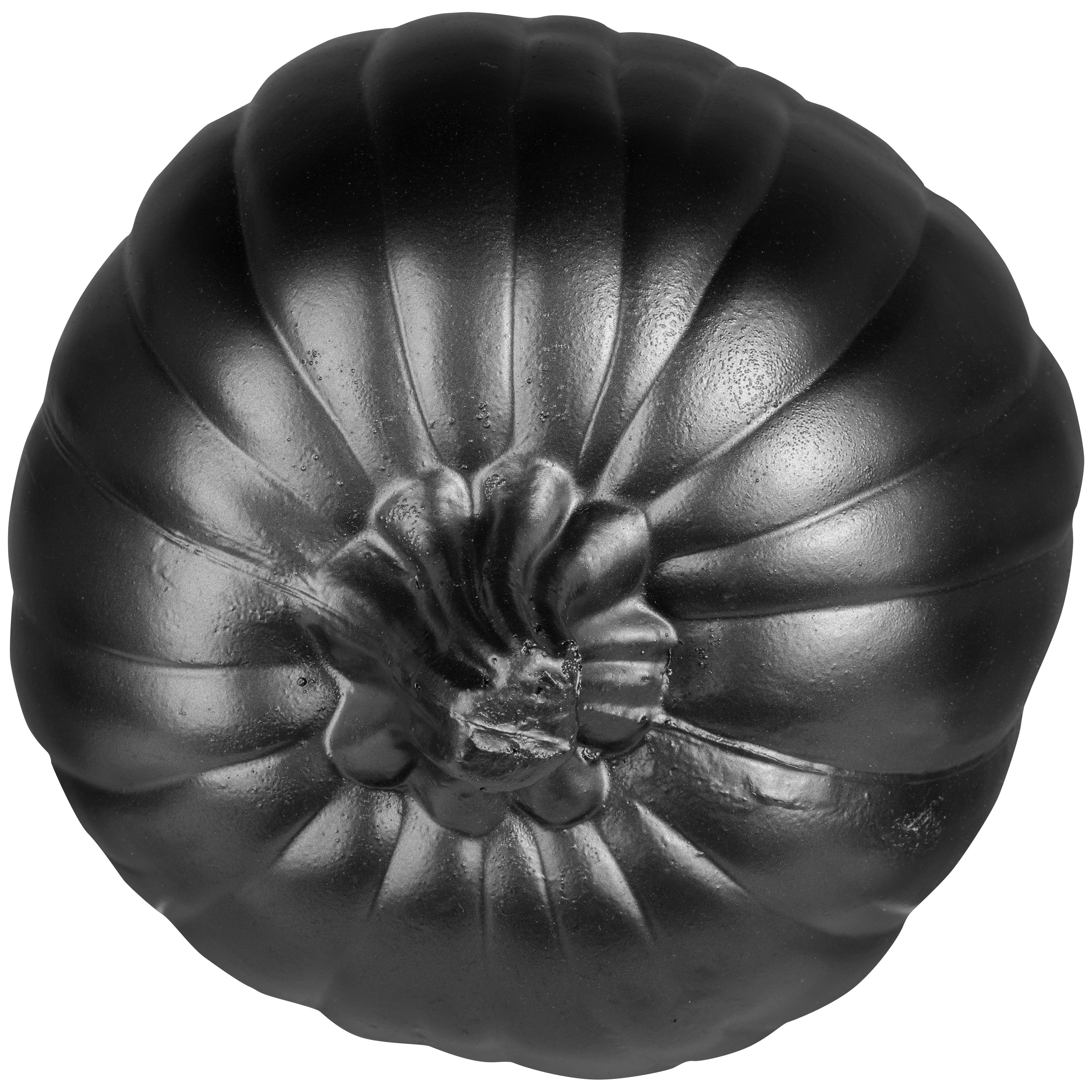 13-Inch Black Craft Pumpkin with Black Natural Stem for Outdoor Decoration