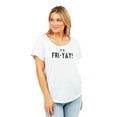 thumbnail image 2 of It's FRI-YAY Women's Fashion Slouchy Dolman T-Shirt Tee Heather White 3X-Large, 2 of 3