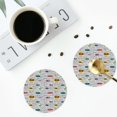thumbnail image 4 of Yiaed Hello Print Leather Coasters for Drinks - Cup Coasters Coffee Table Kitchen Table Bar, Home & Office Gifts Handmade Drink Coasters-Round Shape, 4 of 6