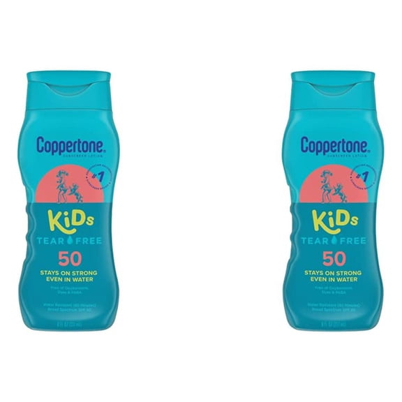 Coppertone Kids Sunscreen Lotion SPF 50 Water Resistant 8 Fl Oz (2 pack)