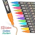 thumbnail image 4 of Ensemble de Marqueurs à Double Ligne 12 Couleurs Compte à Main Surligneurs Art Croquis Encre Permanente Pointe Ronde Séchage Rapide pour Bandes Dessinées Mode Architecture Industrie Peinture 12ml par Stylo, 4 of 9