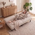 thumbnail image 4 of Bonzy Home Futon Sofa Bed Corduroy Futon Couch with Adjustable Backrest, Convertible Folding Futons Sofa Couches for Small Spaces Living Rooms Apartment Office (Beige), 4 of 7
