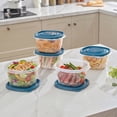 thumbnail image 2 of Mainstays Semi Durable Square 5.2cup Plastic Food Storage Container 5 Pack, Made for Family Meals for Easy Serving and Storing, 2 of 6