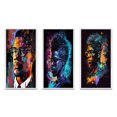 thumbnail image 2 of Designart "Malcolm X Celebrity Illustration III" Celebrity Framed Wall Art Set Of 3 - Yellow Celebrity Frame Canvas Set For Living Room Decor, 2 of 7