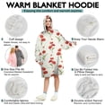thumbnail image 5 of Wearable Oversized Blanket,Pioneer Flower Floral Print Pattern Wearable Blanket Hoodie for Adults,Cozy Hooded Blankets with Super Pockets,Super Warm Fuzzy Pullover for Women & Men, 5 of 6