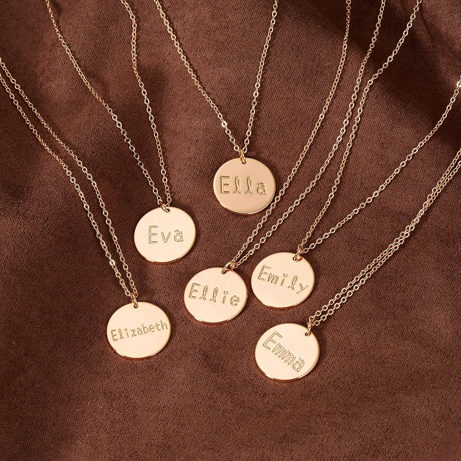Personalized Name Disc Pendant Necklace 