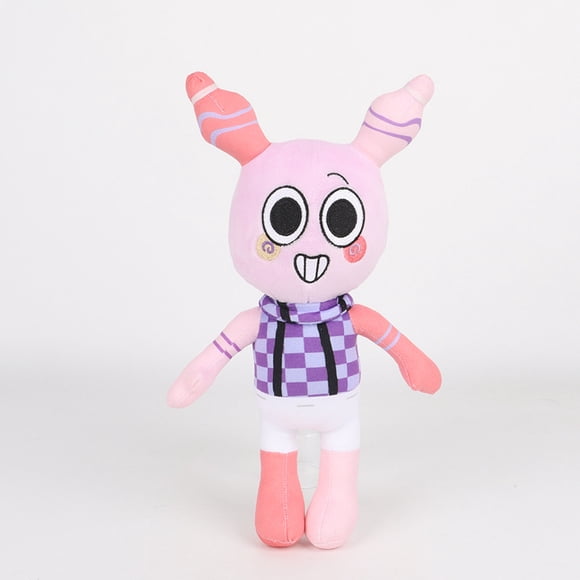 Dandy's World Pink Bunny Plush Toy, 13.4" Soft Stuffed Rabbit Character Doll, Horror Game Collectible Plushie for Kids & Fans Birthday Halloween Gift