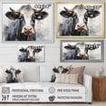 thumbnail image 4 of Designart "Handsome Black And White Cattle Portrait" Cattle Floater Framed Canvas Art Print, 4 of 5