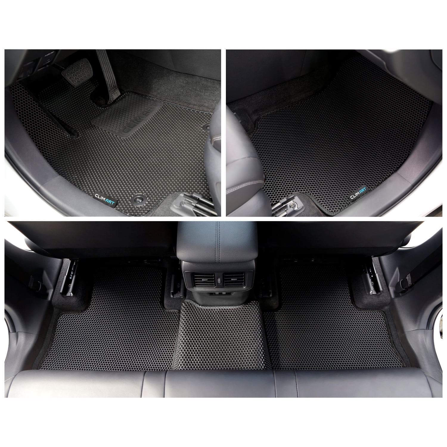 CLIM ART All-Weather Car Floor Mats Compatible with Toyota RAV4 2019-2025, Custom-Fit Heavy-Duty Floor Liners for Cars & SUVs, Car Accessories for Men & Women, Black - FL011319014