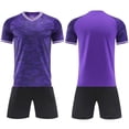 thumbnail image 3 of Tbopshirt Boys Two Piece Outfits Set Kids Soccer Set Boys Girls Short Sleeve Football Uniform With Shorts Breathable Sports Kit For Youth Training Match School Sports Tracksuit, 3 of 5