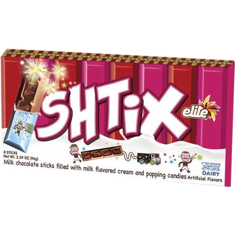 Elite SHTIX Milk Chocolate Sticks with Milk Flavored Cream & Popping Candies, 3.39 oz by