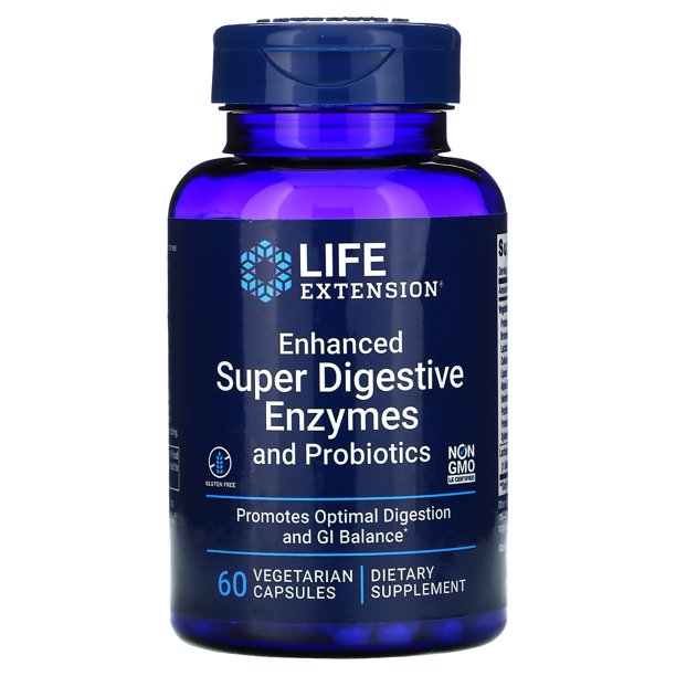 Life Extension Enhanced Super Digestive Enzymes with Probiotics 60