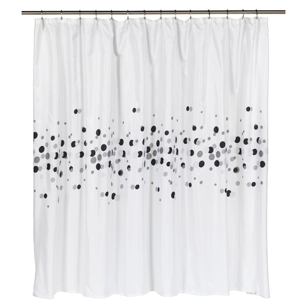 BetterBath Dots Extra Long Fabric Shower Curtain (70" x 84") Walmart