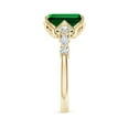 thumbnail image 3 of ANGARA Lab Grown 2.85 Ct Emerald-Cut Emerald Side Stone Engagement Ring for Women in 14K Yellow Gold (Size-10x8mm) | May Birthstone, Anniversary, Jewelry Gift for Women | Lab-Grown Emerald Ring, 3 of 9