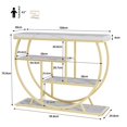 thumbnail image 3 of Yeshouse mesa de entrada estilo granja de 99 cm con almacenamiento, consola de madera de 4 niveles y estructura geométrica metálica, ideal para detrás del sofá o pasillos en apartamentos pequeños, 3 of 8