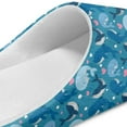 thumbnail image 6 of FUIALDOLG Blue Cartoon Whale Print Slippers for Women Indoor Bedroom Warm Closed Toe House Shoes Trendy Gift for Womens Soft Sole, Size 6-7, 6 of 7