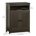 thumbnail image 3 of HOMCOM Armoire de Salle de Bain, Armoire de Rangement Autoportante avec Étagère Ouverte et Portes Shaker, Armoire d'Accent, Buffet avec Étagère Réglable, Marron, 3 of 10