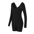 thumbnail image 5 of YYDGH Women Sexy Bodycon Ribbed Jumpsuits Long Sleeve Casual Scoop Neck Party Club One Piece Romper Bodysuit Black S, 5 of 9