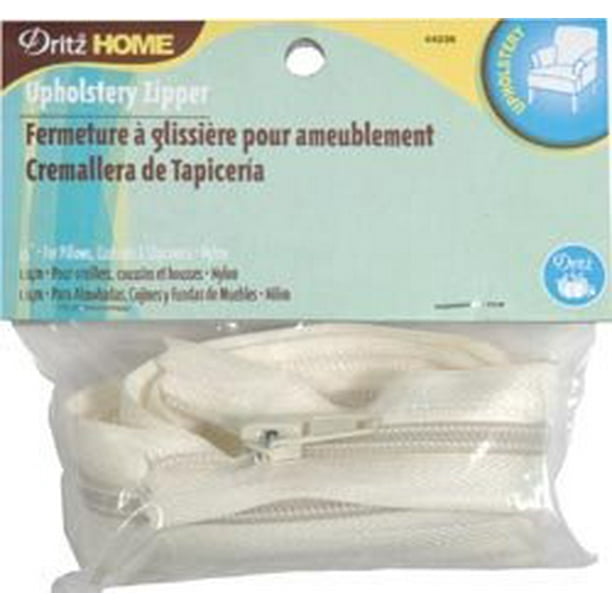 Dritz Sewing Nylon Upholstery Zipper 45 inch Cream (3 Pack)