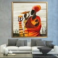 thumbnail image 4 of Black Woman Wall Art, African Printed Canvas, Abstract Woman Wall Art, African Woman With Baby, African Woman Artwork, Abstract Canvas Art, Canvas Wall Decor - Gold Framed, 4 of 5