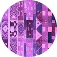 thumbnail image 1 of Ahgly Company Indoor Round Oriental Purple Industrial Area Rugs, 6' Round, 1 of 4