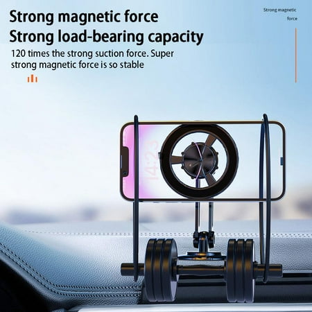 QHUDLV 720° Foldable Magnetic Car Phone Holder,Rotating Dashboard Stand,Secure Vehicle Mount