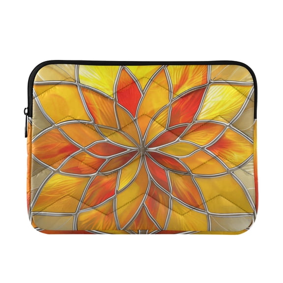 JIALIOU Laptop Sleeve Case with Zipper 13-13.3/15-16 Inch Compatible with MacBook HP Lenovo Dell ASUS Acer, Yellow Red Floral
