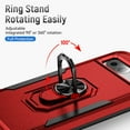 thumbnail image 2 of Allytechgroup for Google Pixel 9A Case Cover, with Ring Holder Stand Hybrid Rugged Protective Shockproof Bumper Phone Case for Google Pixel 9A - Red+Black, 2 of 9