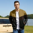 thumbnail image 3 of Men's Bomber Jacket Lightweight Casual Zipper Coat with Pockets Ideal for Camping, Hiking, 3 of 10