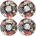 thumbnail image 2 of Shower Caps,Pioneer Flower Floral Print Pattern Waterproof Shower Cap for Women 4 Pieces,Double Reusable Hair Cover for Shower PEVA Elastic Stretch Hem, 2 of 7