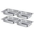 thumbnail image 1 of VEVOR 4 Pack Stainless Steam Hotel Pan, 1/2 Size Table Steam Pan, 2.5 Inch Deep Anti Jam Restaurant Supplies Reusable Rustproof Catering Storage for Home, Party, Restaurant, Hotel, Buffet, 1 of 9