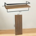 thumbnail image 2 of Nicewell Solid Wood Floating Shelves for Wall, Wall Mounted Storage Shelves, Set of 2 Bathroom Shelves with Towel Bar, 16-inch Wall Shelves for Bathroom, Living Room, Kitchen, Bedroom, Brown, 2 of 7