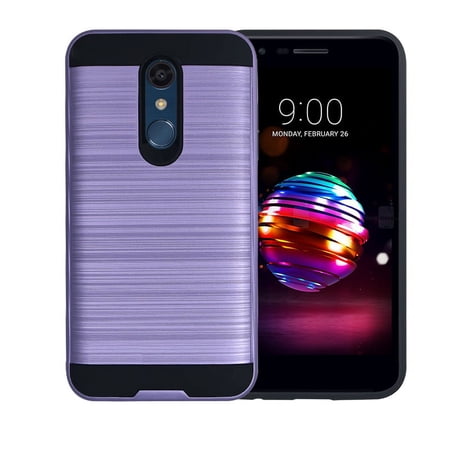LG Stylo 4 Case, 2-Piece Style Hybrid Shockproof Hard Case Cover with Hybird Shockproof-Purple