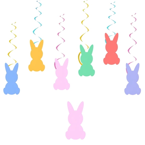 AUQ Easter Banner Decorations Happy Easter Bunny Bunting Garland Easter Decor For The Home Easter Party Decorations