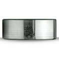 thumbnail image 2 of Tungsten Fire Flame Burning Emblem Band Ring 8mm Men Women Comfort Fit Brushed Gray Flat Cut Black Polished, 2 of 4